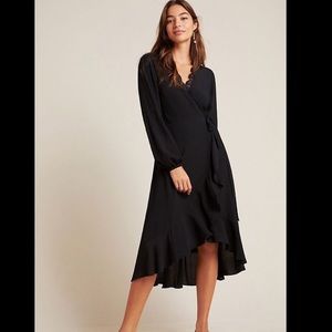 Anthropologie Porridge Blk Lace Wrap Dress (XS)